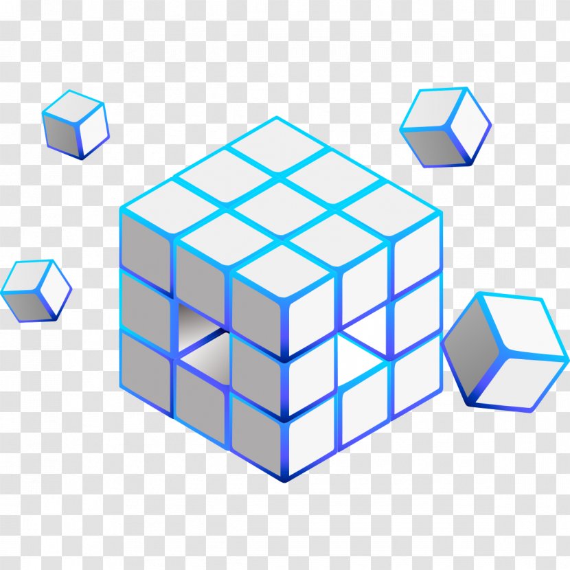 Rubiks Cube New York City Revenge Skewb - Puzzle - White Blue Creative Transparent PNG