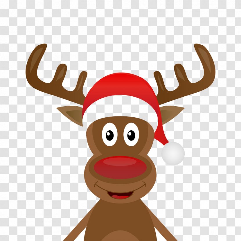 Santa Claus Reindeer Sticker Christmas Day Label - Antler - Raindeer Flag Transparent PNG