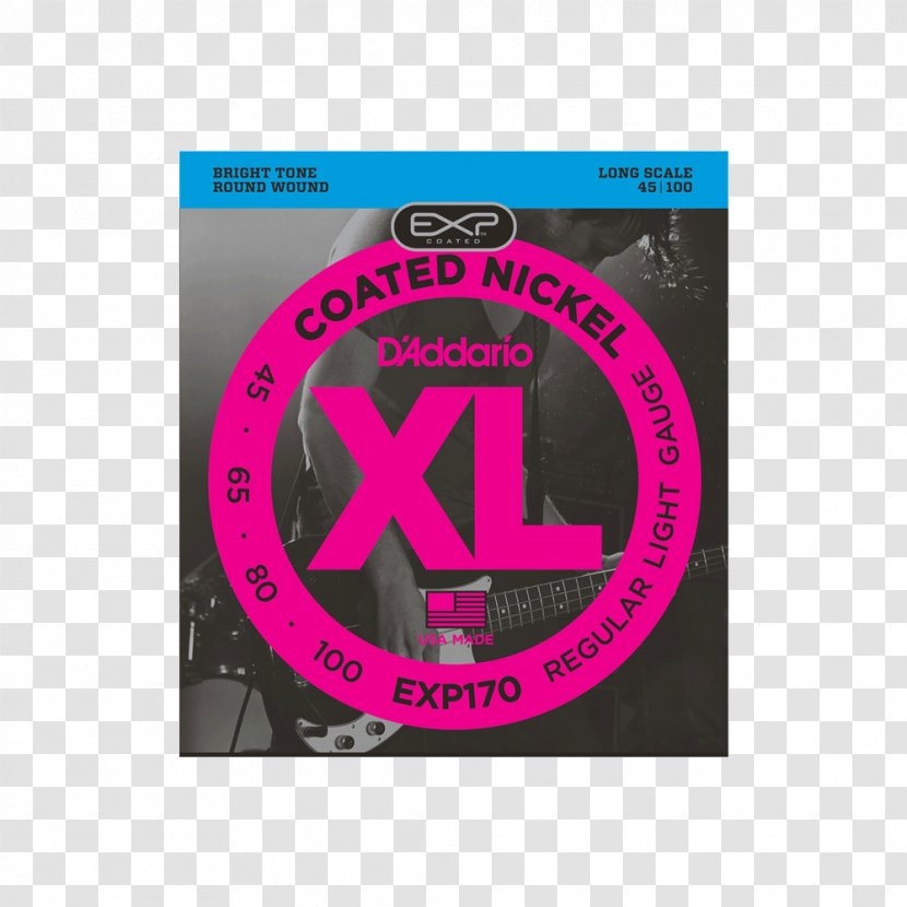 String D'Addario Bass Guitar Flatwound Double - Silhouette Transparent PNG