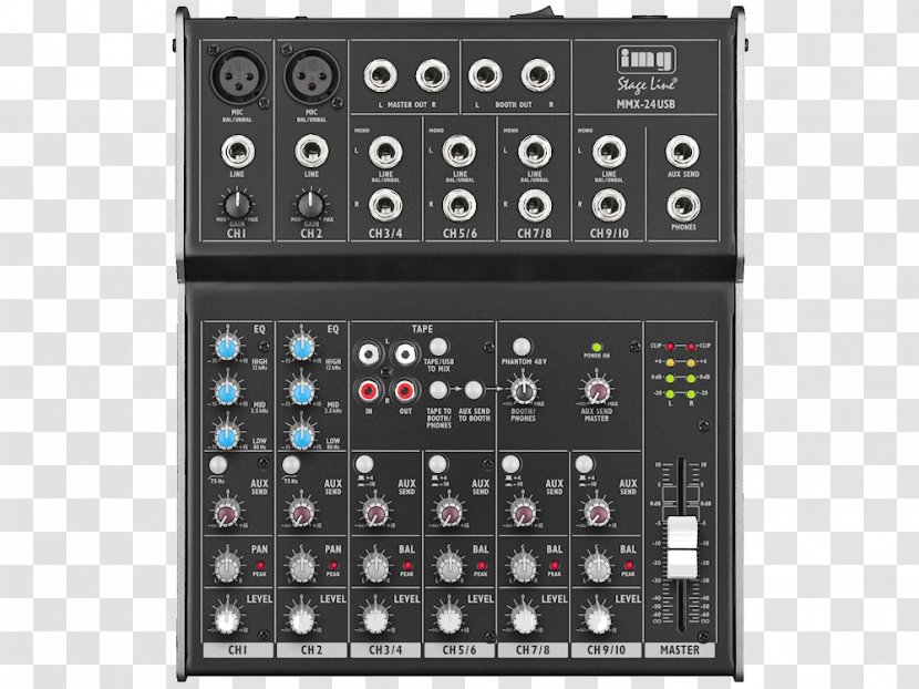 Audio Mixers IMG STAGELINE MMX-24USB Mischpult STAGE LINE MMX-44 - Electronics - Live Mélangeurs MMX-22 Sound Cards & AdaptersExternal Sending Card Transparent PNG