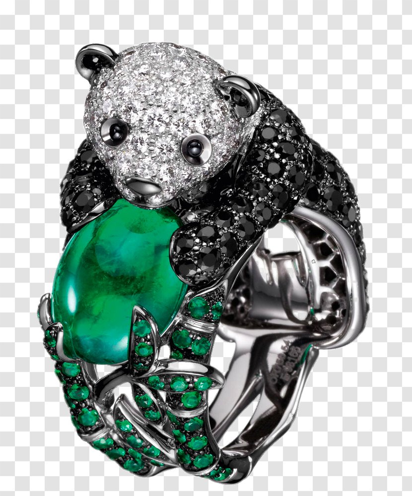 Giant Panda Jewellery Boucheron Ring Diamond - Emerald Transparent PNG