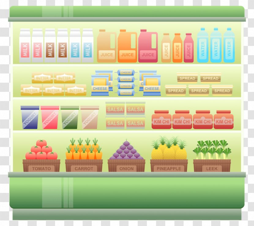 Supermarket Grocery Store Clip Art - Shelf - Shelves Transparent PNG