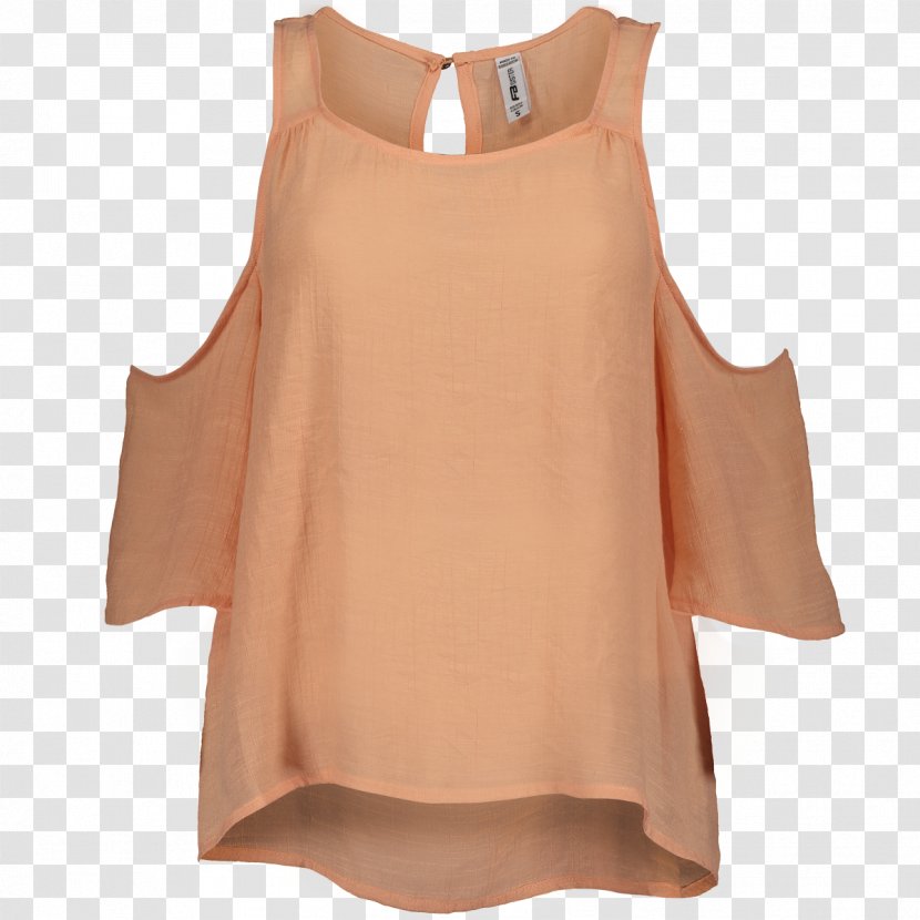 Sleeve Shoulder Blouse Dress Peach Transparent PNG