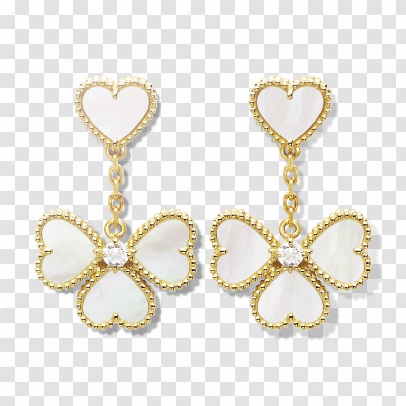 Van Cleef & Arpels Vintage Alhambra Earrings Woman Jewellery Costume Jewelry - Diamond Transparent PNG