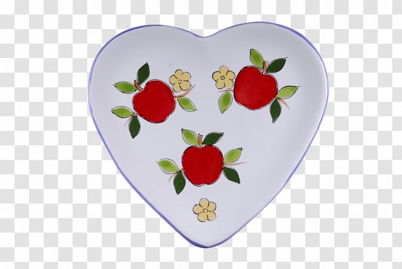 Ceramic Porcelain Handicraft Heart Strawberry - Plate - Kis Transparent PNG