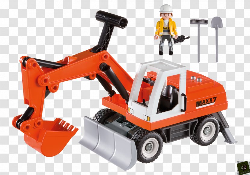 Playmobil Toy Excavator Game Backhoe Loader Transparent PNG