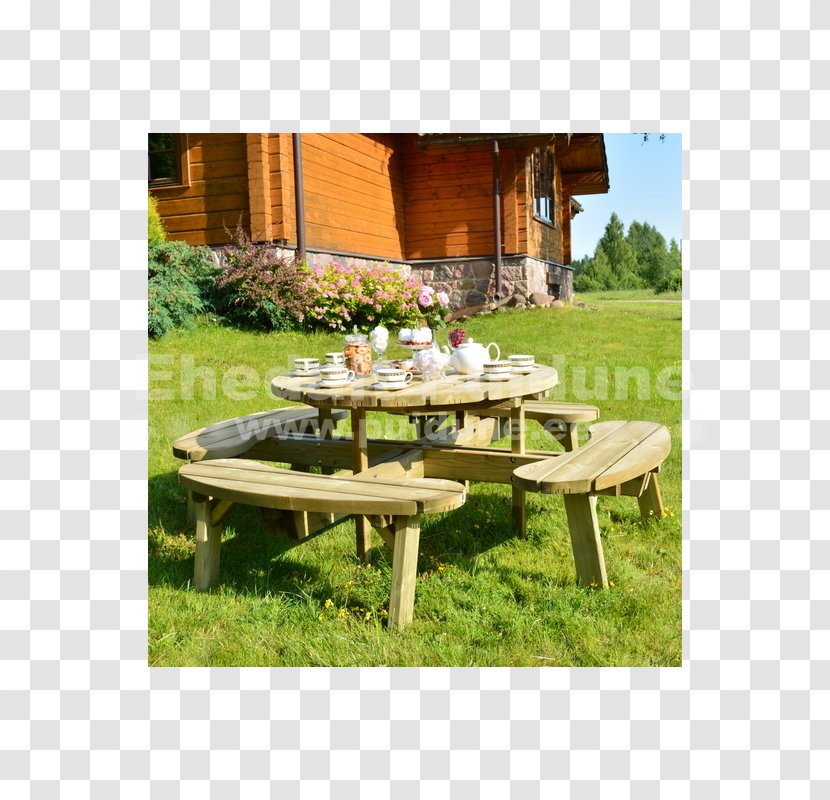 Picnic Table Garden Furniture Chair - Round Transparent PNG