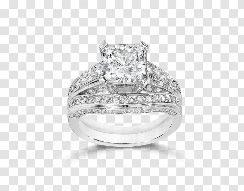 Wedding Ring Engagement Princess Cut - Rings - Bridal Sets Transparent PNG