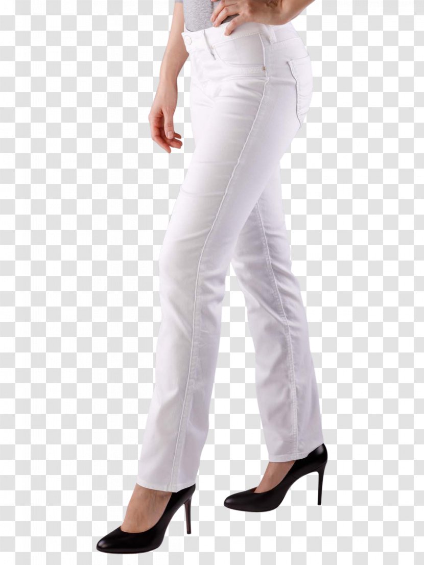 Jeans White Waist Cdiscount Pants - Female - Straight Trousers Transparent PNG
