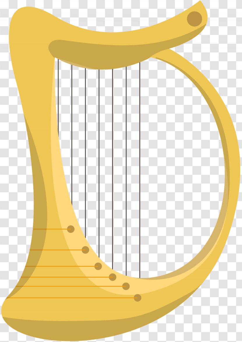 Product Design Celtic Harp Line Angle - Yellow - Lyre Transparent PNG