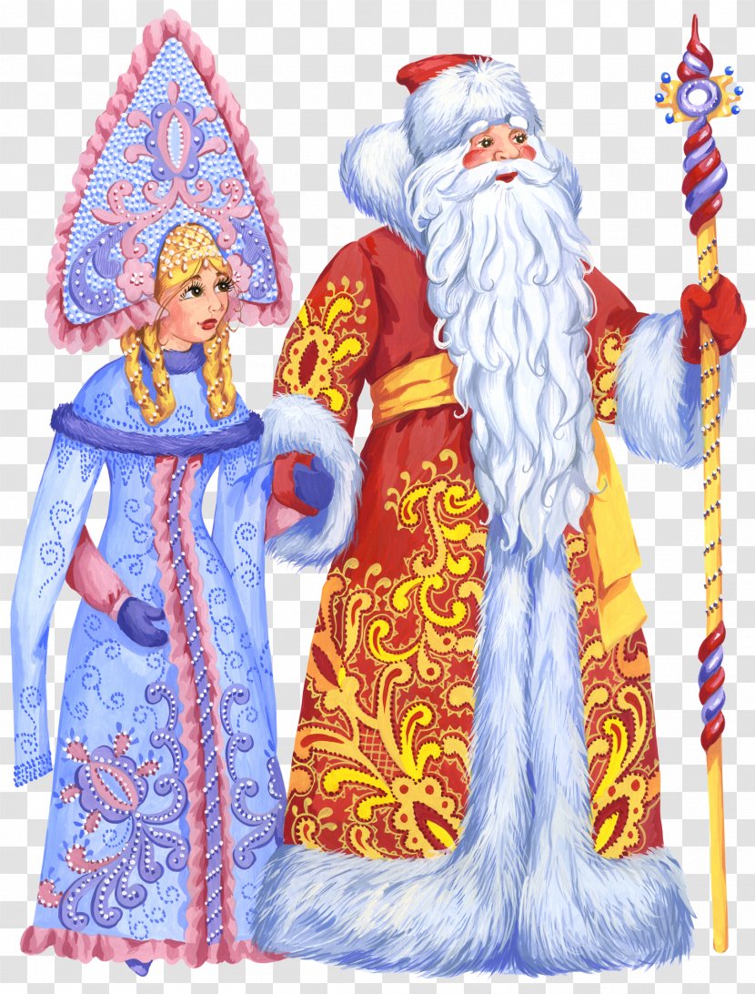 Ded Moroz Snegurochka Santa Claus New Year Grandfather - Holiday - Saint Nicholas Transparent PNG