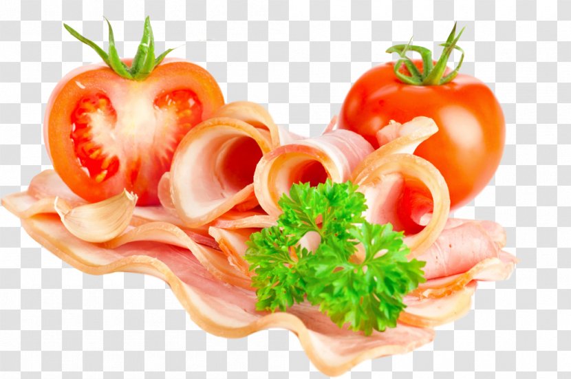 Bacon Schnitzel Tomato - Natural Foods - Tomatoes And Meat Transparent PNG