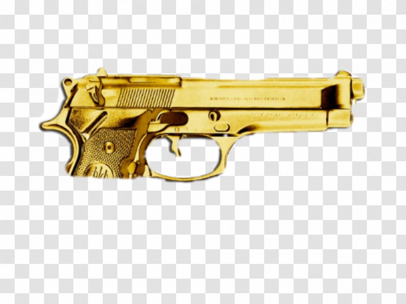 Firearm Weapon Pistol Gold Gun - Metal Transparent PNG