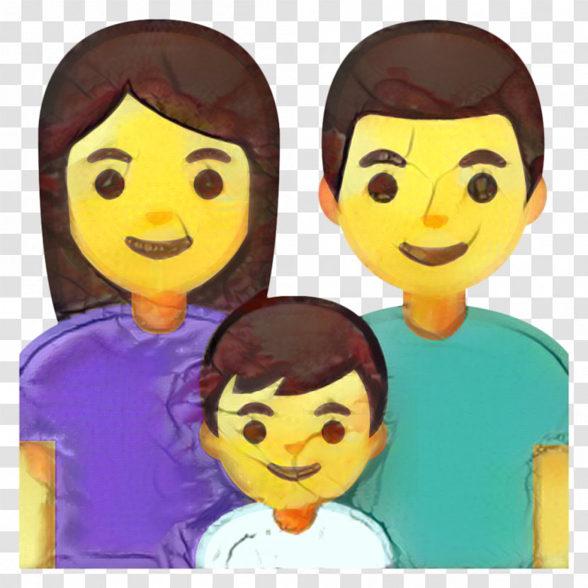 Happy Family Cartoon - Gesture - Black Hair Style Transparent PNG