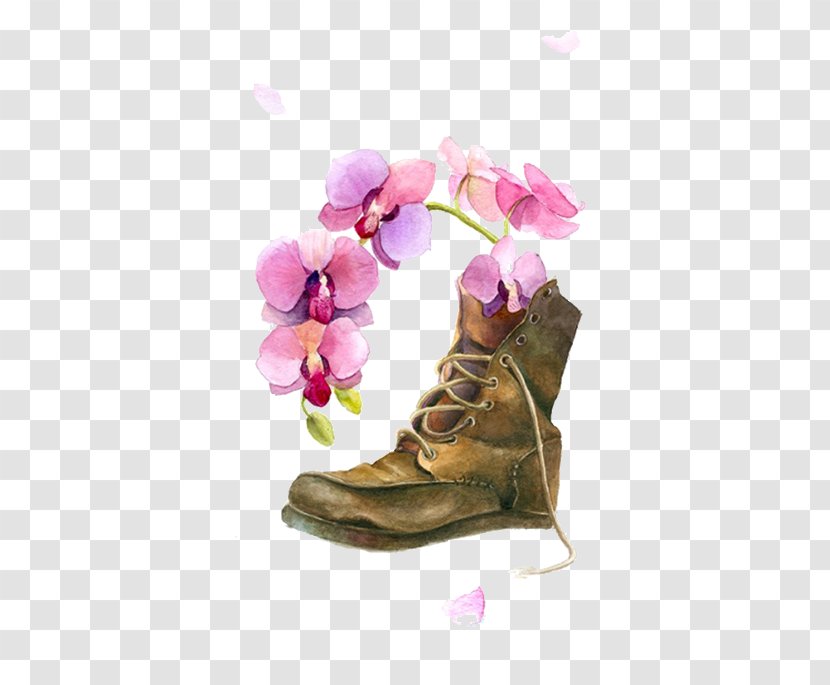 Boot Flower Shoe - Boots Flowers Transparent PNG