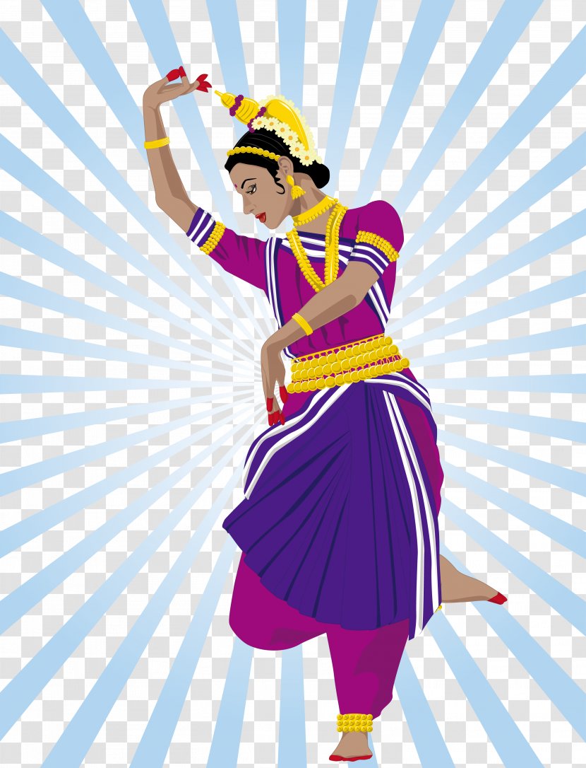 India Dance Odissi Illustration - Performing Arts - Vector Indian Women Transparent PNG