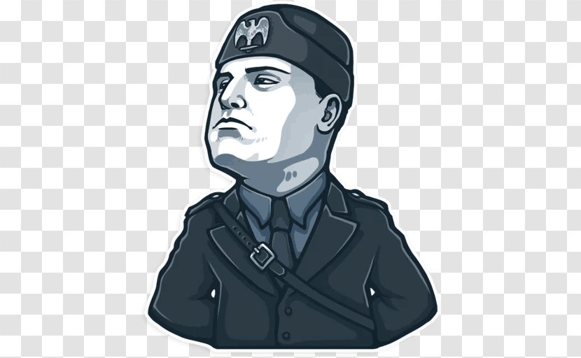 Telegram Sticker Benito Mussolini Advertising Minds - Black And White Transparent PNG