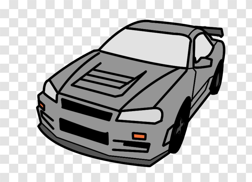 Nissan Skyline GT-R Car Nismo - Line Art Transparent PNG