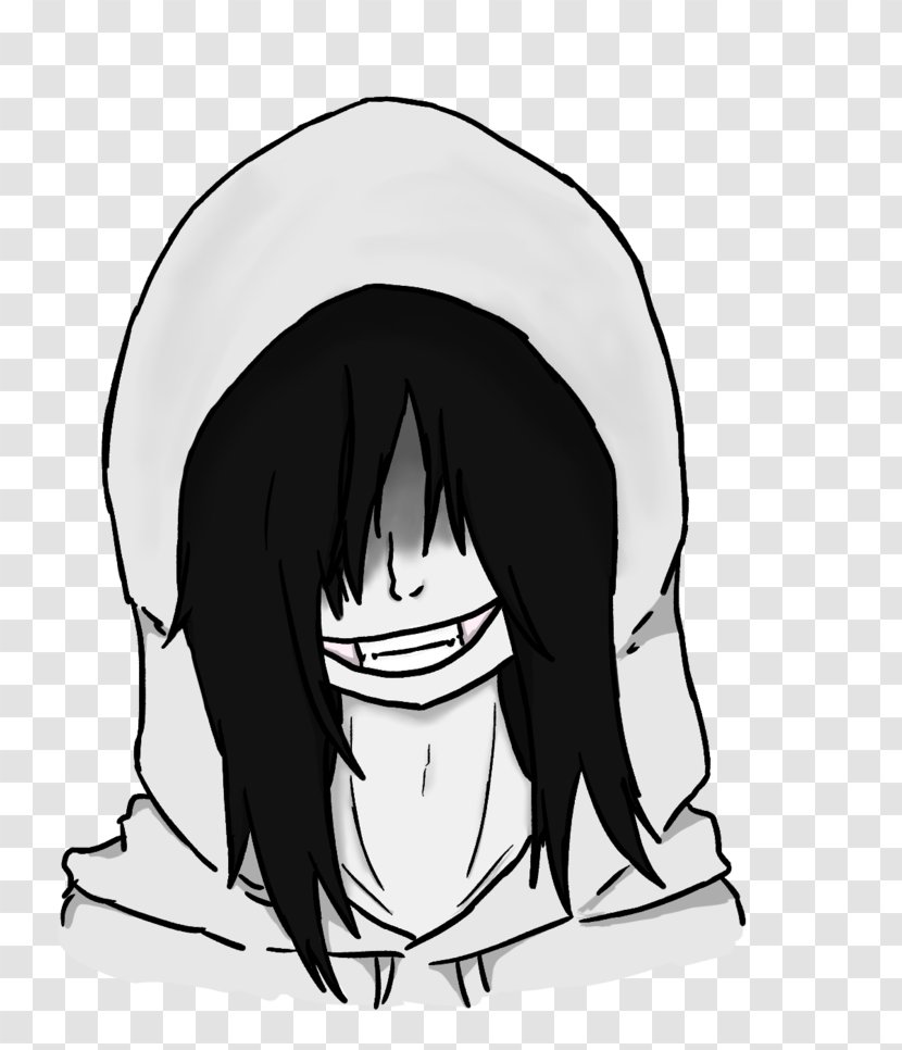 Face Jeff The Killer Drawing White Silhouette Transparent PNG