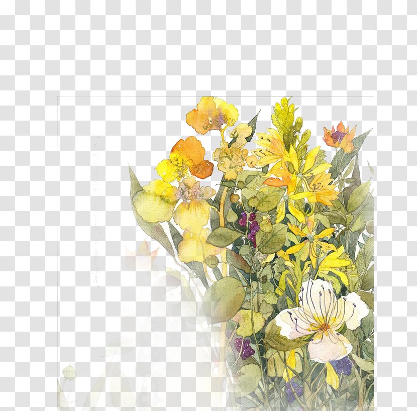 Floral Design Watercolor Painting Flower Bouquet Drawing Illustration - Wildflower - Hand-painted Transparent PNG