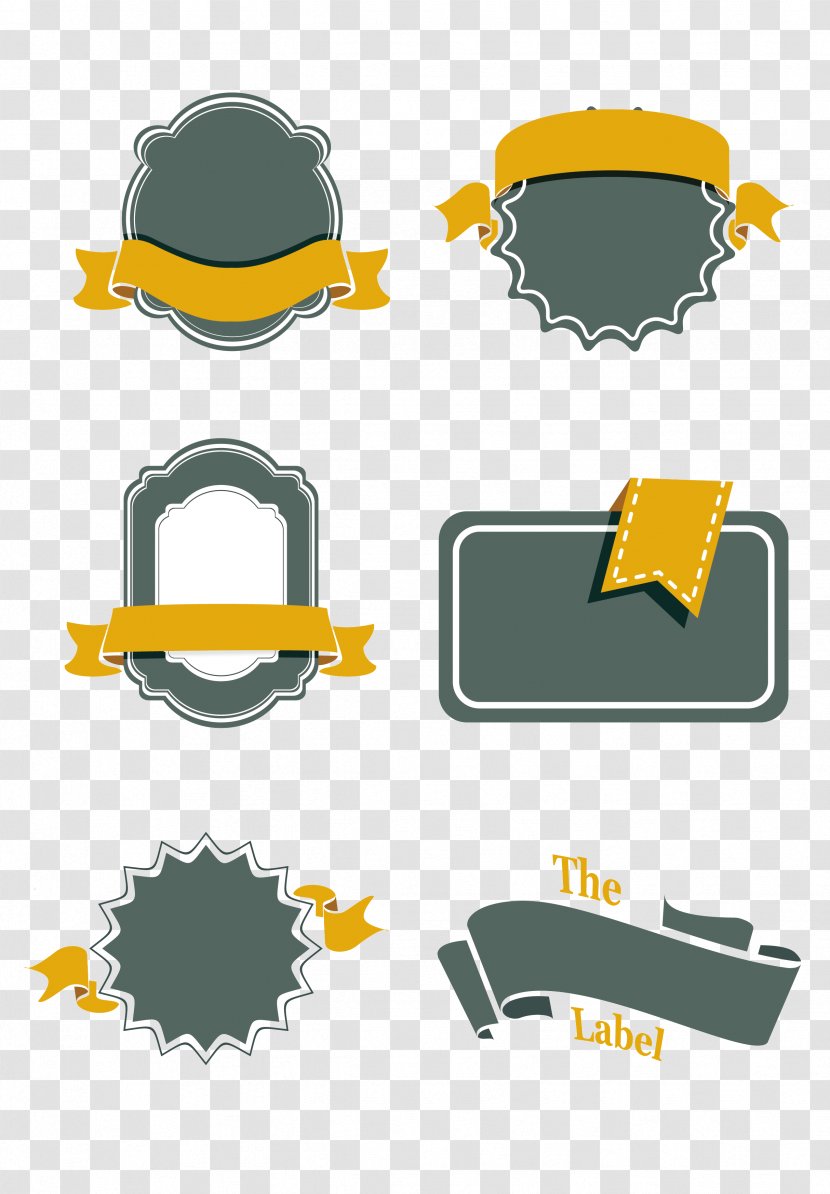 Retro Style - Ribbon - Simple Label Border Collection Transparent PNG