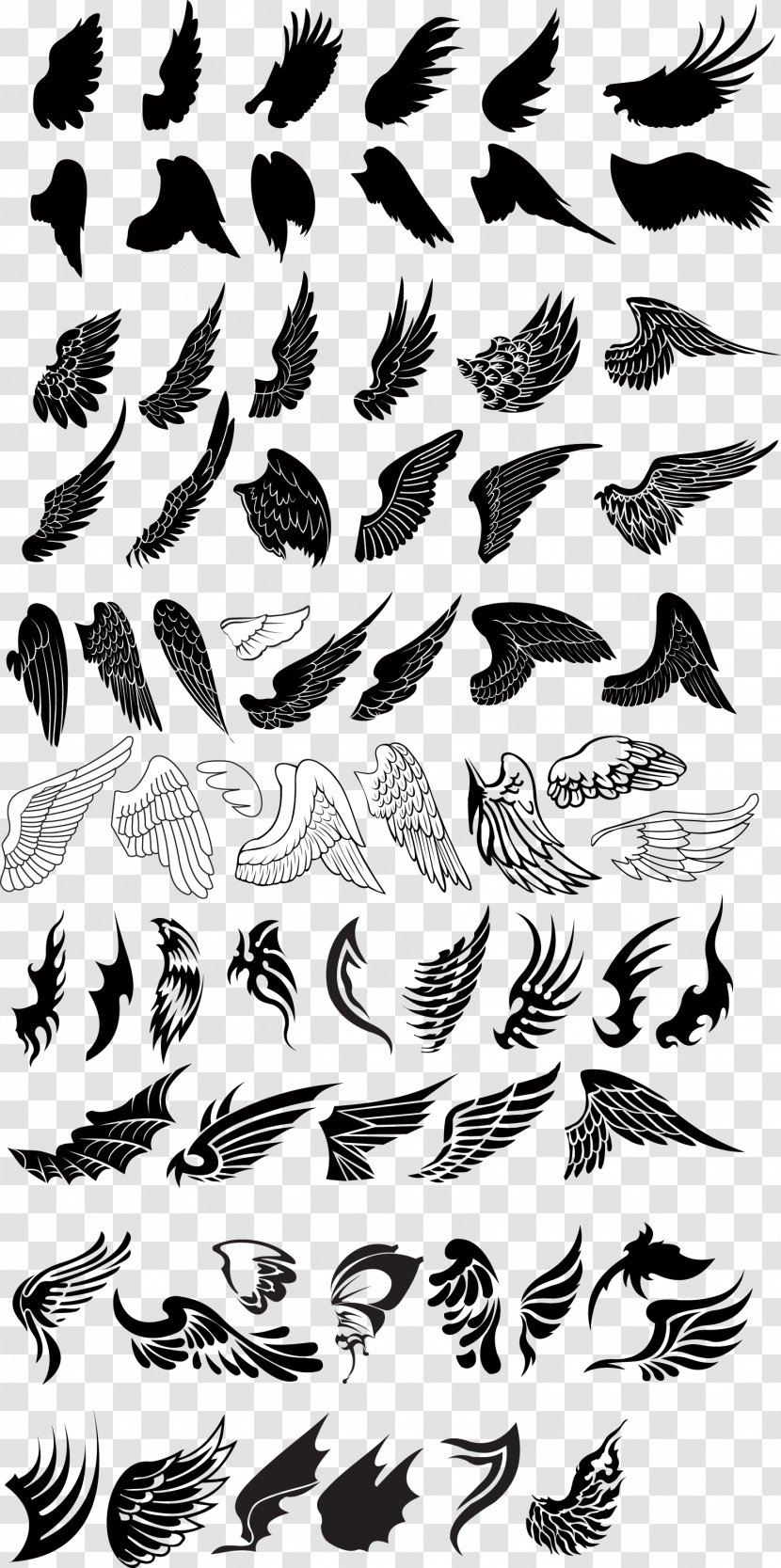 Drawing - Bird - Heart Wing Transparent PNG