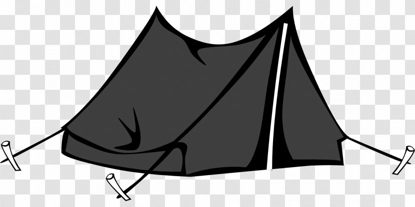 Tent Camping Clip Art - Black - And White Transparent PNG
