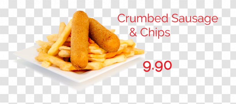 French Fries Junk Food Chicken Nugget Schnitzel Vegetarian Cuisine - Sausage Transparent PNG