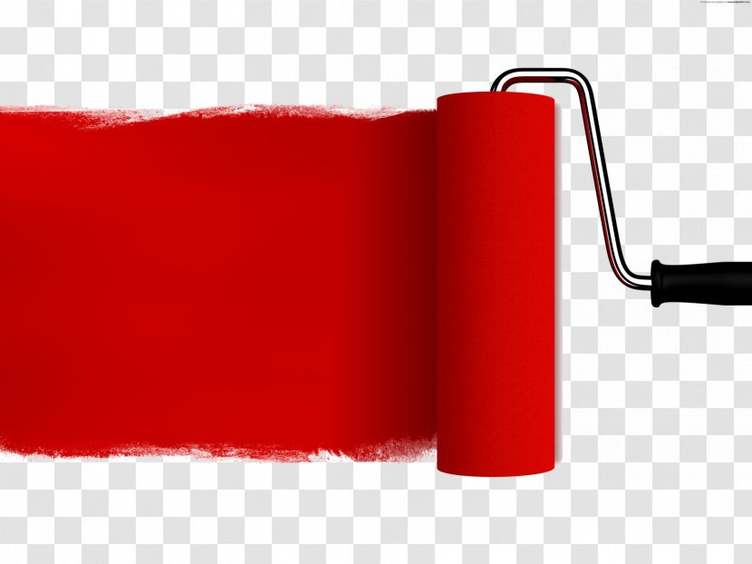 Paint Rollers Red Paintbrush House Painter And Decorator - Wall - Blush Transparent PNG