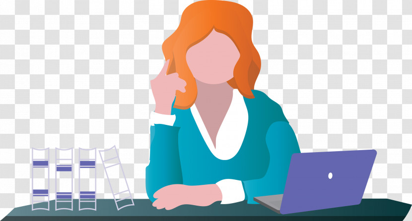Working Woman Woman Working At Desk Transparent PNG