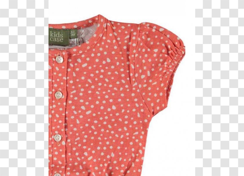 Polka Dot Sleeve Button Outerwear Blouse - Peach Transparent PNG
