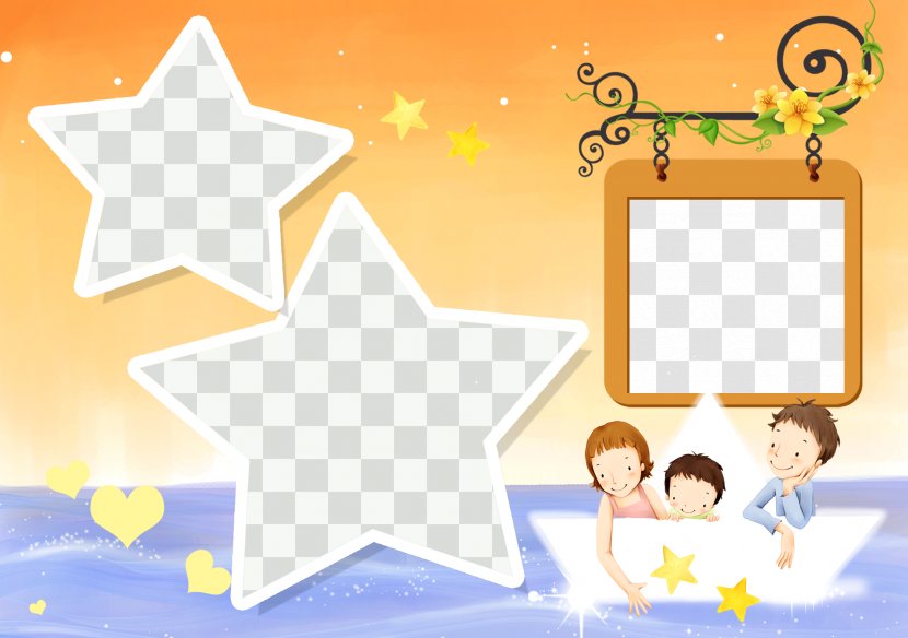 Child Template Illustration - Picture Frame - Pretty Star Children Photo Templates Transparent PNG