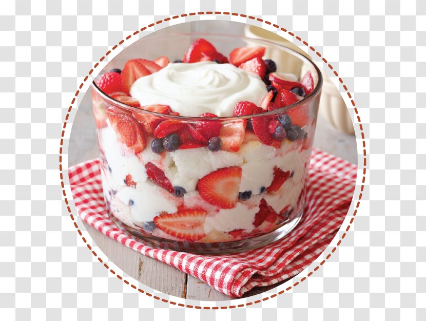Trifle Angel Food Cake Bakery Cream Dessert - Strawberries - Strawberry Transparent PNG