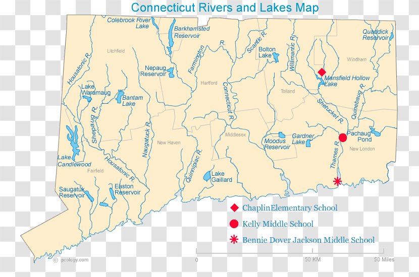 Connecticut River Map Lakes - Diagram Transparent PNG