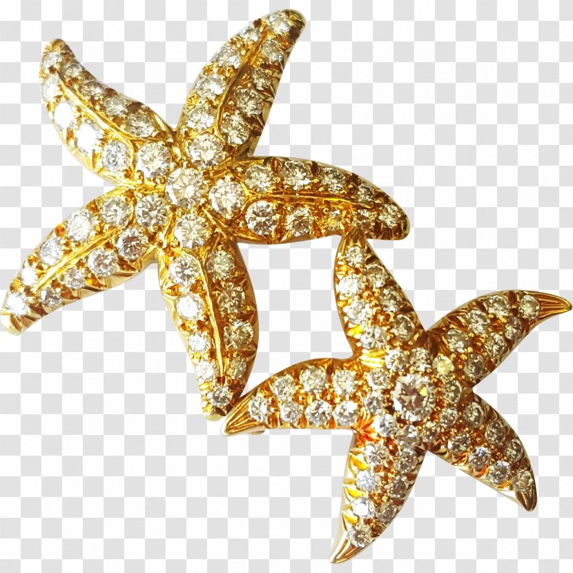 Starfish Brooch Jewellery Gold Carat - Drawing Transparent PNG