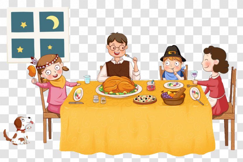 Table Dinner Clip Art - Cartoon - Reunion Transparent PNG