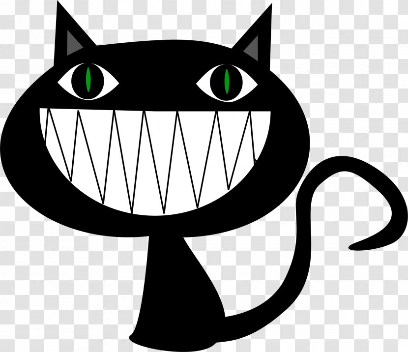 Cheshire Cat Black Clip Art - Smiley Transparent PNG