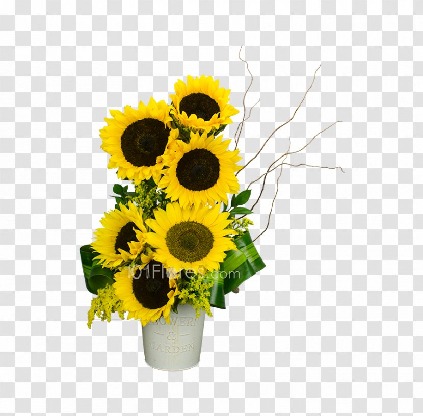 Common Sunflower Cut Flowers Floral Design Shopping Cart - Flower Transparent PNG