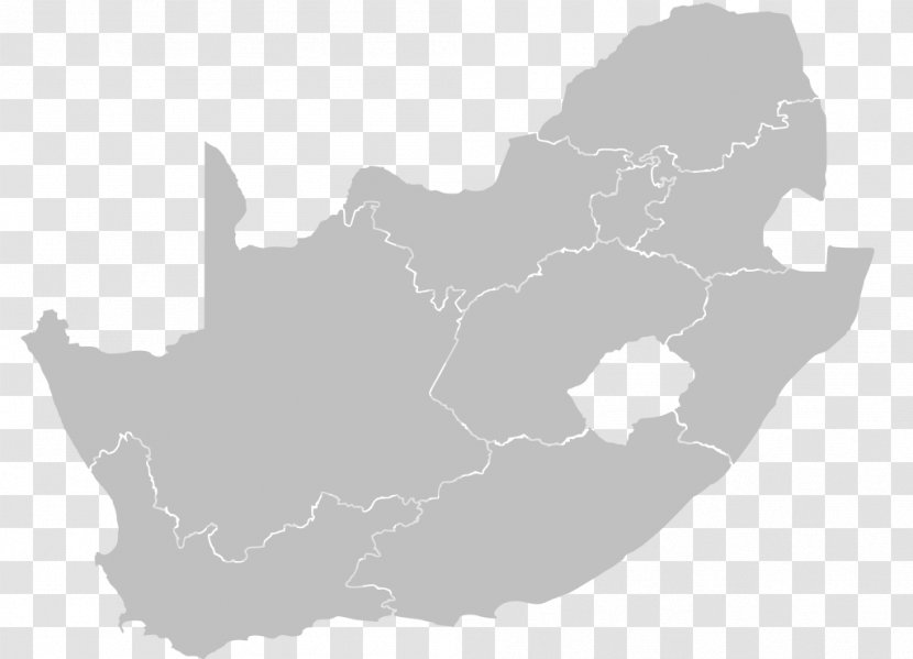 South Africa Vector Map Blank - Black And White Transparent PNG