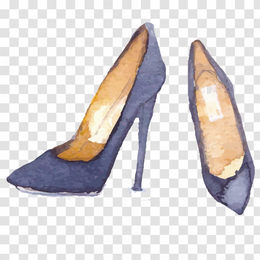 Shoe Watercolor Painting High-heeled Footwear Illustration - Absatz - Women's High Heels Transparent PNG