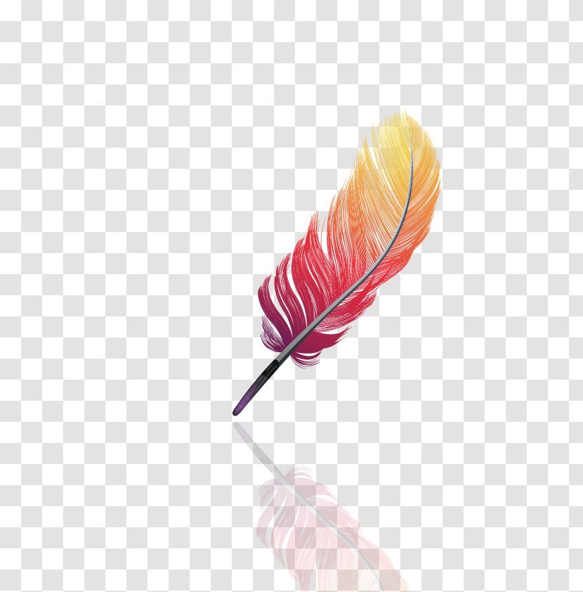 Feather Red - Vector Feathers Transparent PNG