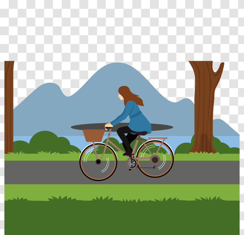 Hybrid Bicycle Cycling BMX Bike Illustration - Drawing - Vector Green Travel Transparent PNG