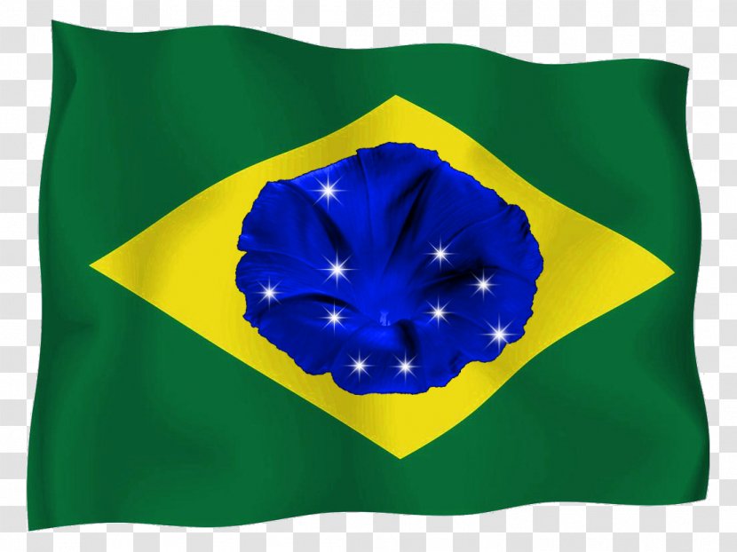 Flag Of Brazil Estilización 03120 - Electric Blue Transparent PNG