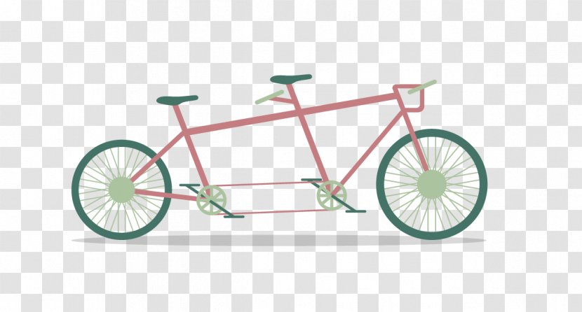 Tandem Bicycle Cycling - Racing - Cartoon Transparent PNG