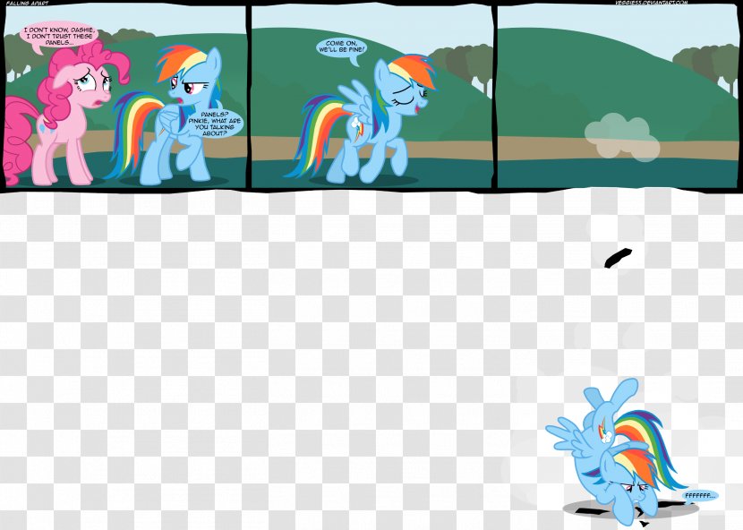 Pinkie Pie Fourth Wall Rainbow Dash Panel - Comics - Falling Feathers Transparent PNG