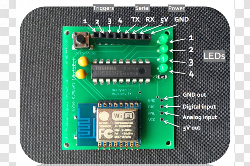 Microcontroller ESP8266 Electronics Analog Signal Wi-Fi - Circuit Component - Data Acquisition Transparent PNG