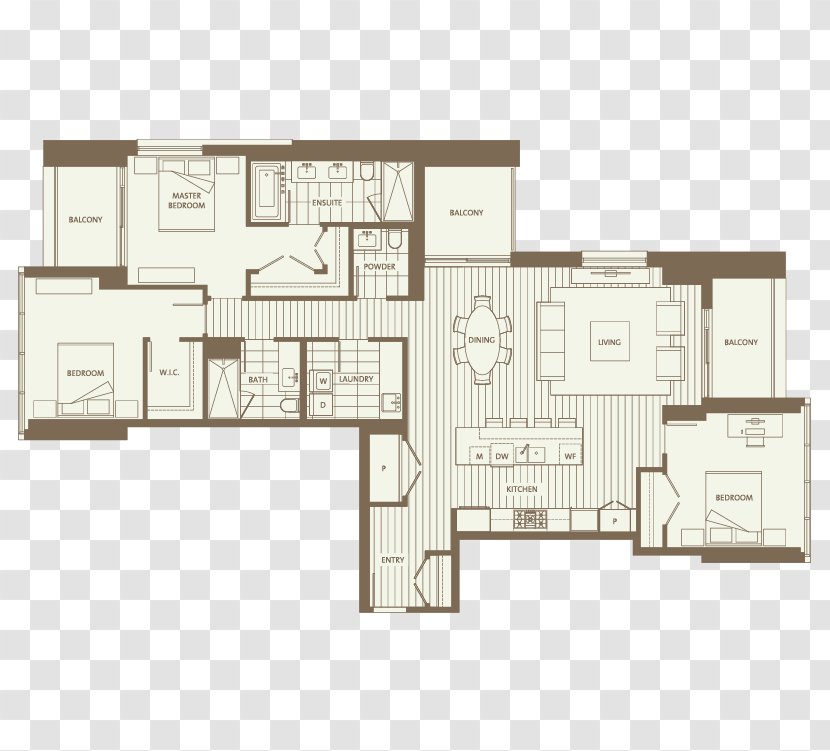 Floor Plan Architecture - Elevation - Bedroom Wall Transparent PNG
