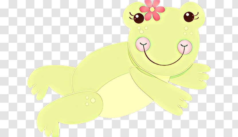 Cartoon Green Yellow Smile Animal Figure Transparent PNG