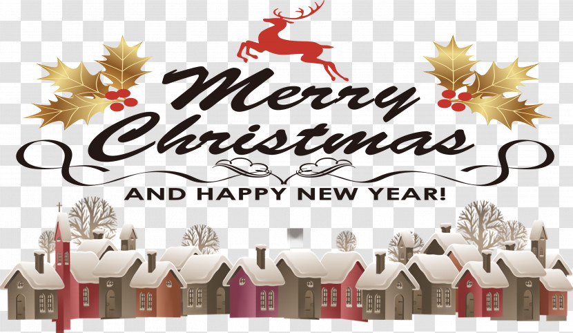 Merry Christmas Happy New Year Transparent PNG