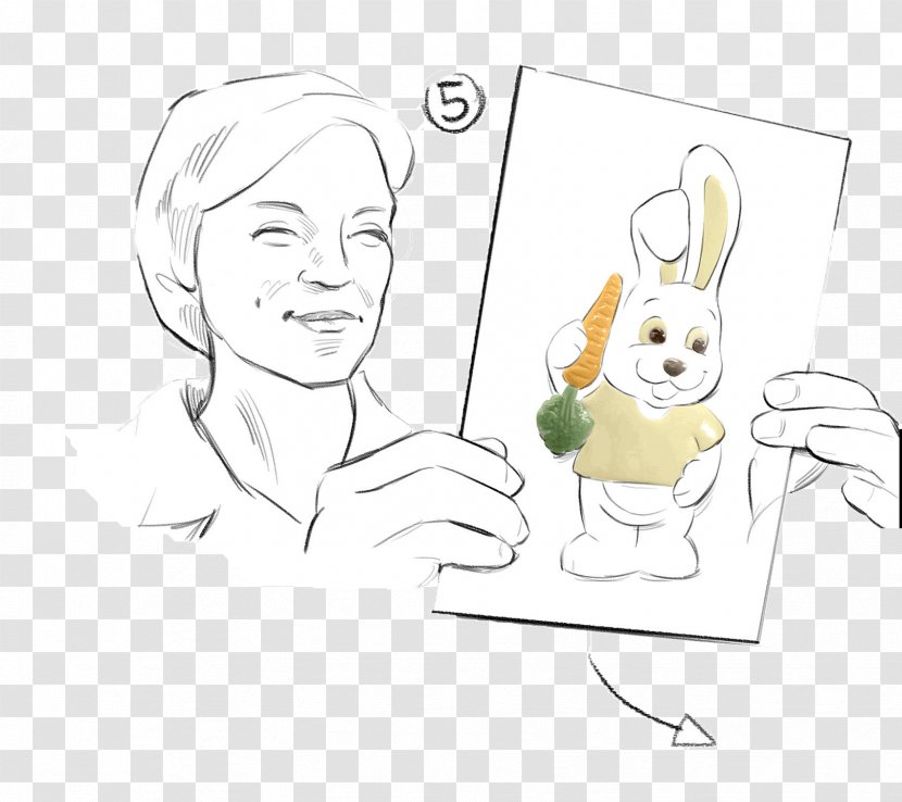 Easter Bunny Illustration Sketch Paper Ear - Frame - Color Plaster Molds Transparent PNG